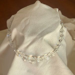 Vintage Crystal Beaded Necklace 16” w/ graduated faceted beads